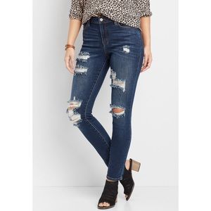 KanCan High Rise Destructed Skinny Jean